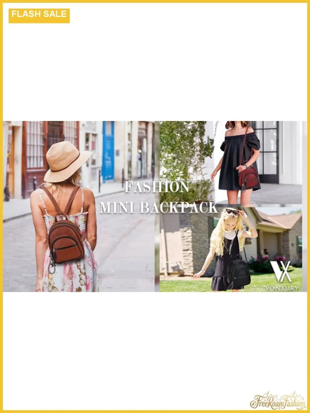 VX VONXURY Mini Backpack Purse for Women Faux Leather Convertible Sling Bag